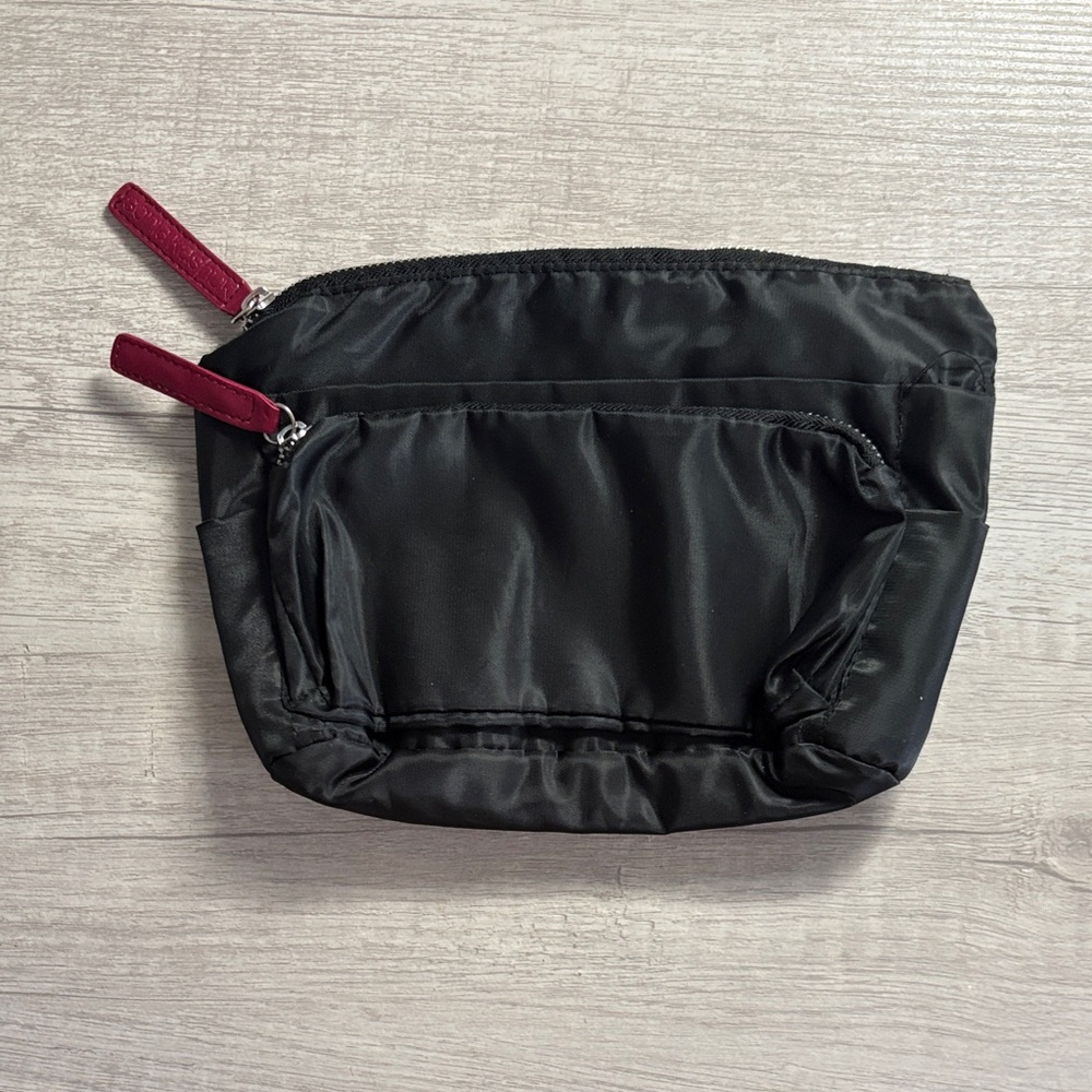 Black Organizer Bag with Red Accents